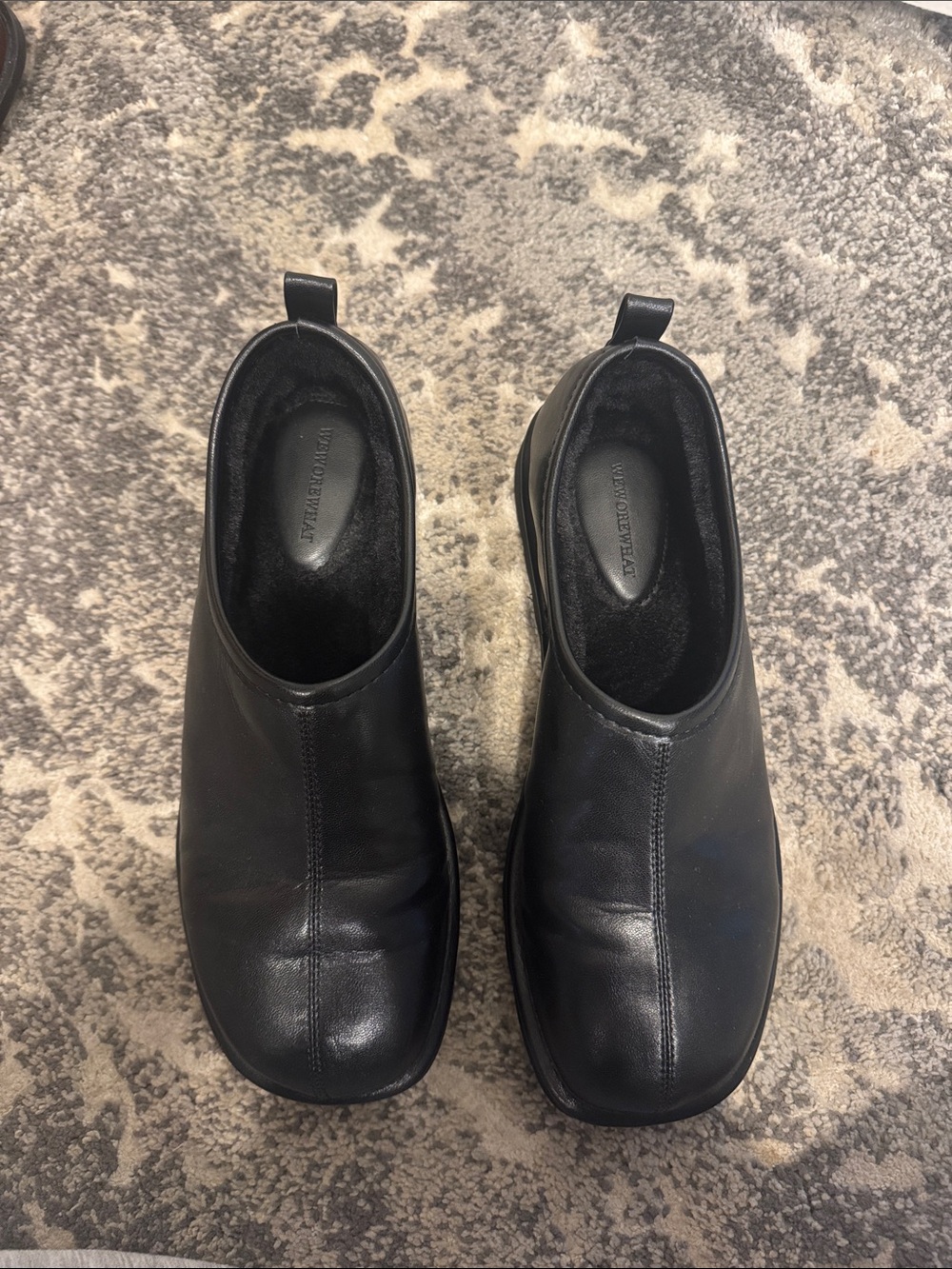 WeWoreWhat Black Leather Slip-On Moccasins